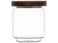 Gusta voorraadpot glas/acacia 9x11cm - thumbnail