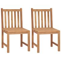 Tuinstoelen 2 st massief teakhout - thumbnail