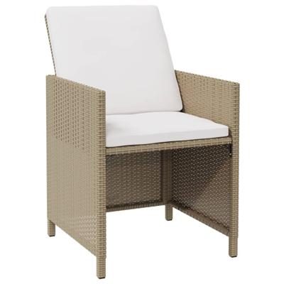 5-delige Tuinset met kussens poly rattan beige - thumbnail