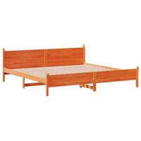 Bedframe zonder matras massief grenenhout wasbruin 200x200 cm - thumbnail