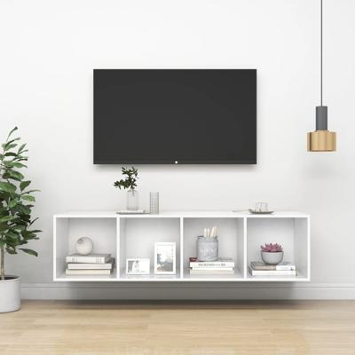Tv-wandmeubel 37x37x142,5 cm bewerkt hout wit