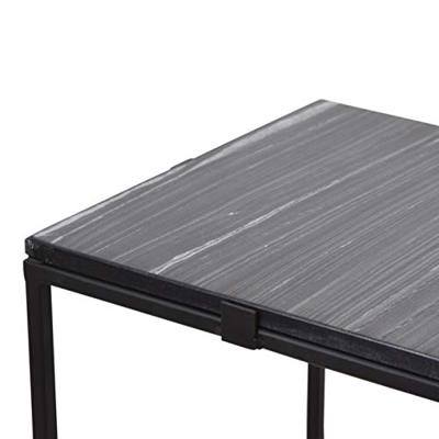 LOFT42 Marble Bijzettafel Vierkant Zwart - Metaal - Marmer - 32x32x46