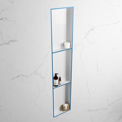 MONDIAZ EASY Nis 149,5x29,5cm in solid surface kleur Jeans | Talc. 3 vakken geschikt voor in- of opbouw