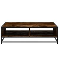 Salontafel 100x100x30 cm bewerkt hout en metaal gerookt eiken - thumbnail