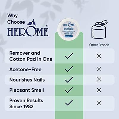 Herome 30 Nailpolish Remover Pads - Aceton vrij - thumbnail