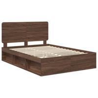 Bedframe Bruin Eiken 140 x 200 cm Massief grenenhout - thumbnail