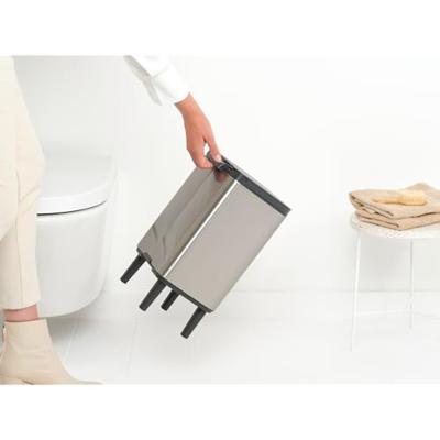 Brabantia Bo hi afvalemmer 7 liter met kunststof binnenemmer matt steel fingerprint proof