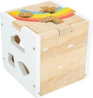 Small Foot houten vormenstoof kubus regenboog, - thumbnail