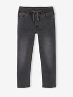 Onverwoestbare rechte relaxjeans jongens, eenvoudig aan te trekken denimgrijs - thumbnail