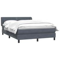 Boxspring met matras fluweel donkergrijs 140x220 cm - thumbnail