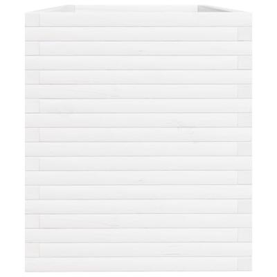 Plantenbak 110x60x68,5 cm massief grenenhout wit