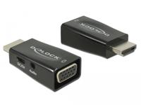 Delock 65901 HDMI / VGA / USB-C / Jackplug Adapter [1x HDMI-stekker - 1x D-sub bus 15-polig, USB-C bus, 3,5mm-bus] Zwart - thumbnail