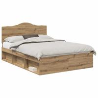 Bedframe Ambachtelijk eiken 140 x 200 cm Massief grenenhout - thumbnail