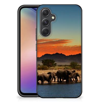 Samsung Galaxy A54 Dierenprint Telefoonhoesje Olifanten Samsung Galaxy A54 Dierenprint Telefoonhoesje Olifanten
