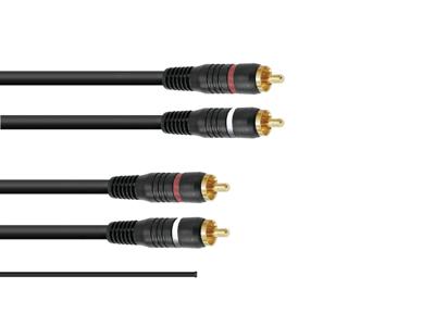 OMNITRONIC RCA Cable 2x2 ground 1.5m