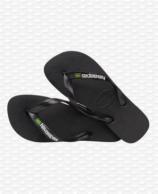 Havaianas Brasil Logo Slipper Heren Black/Black 39/40