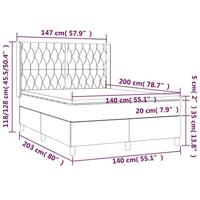 Boxspring met matras en LED stof lichtgrijs 140x200 cm - thumbnail