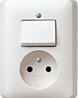 Gira stopcontact met schakelaar inbouw zuiverwit glanzend