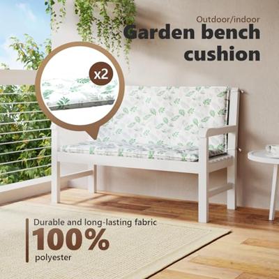 VidaXL Tuinbankkussens 2 st bladpatroon 120x50x7 cm stof VidaXL Tuinbankkussens 2 st bladpatroon 120x50x7 cm stof