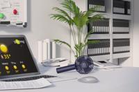 Handventilator - Ø10 centimeter - 20 centimer hoog - Mini USB ventilator - Incl. oplaadkabel & polsbandje - Blauw - thumbnail