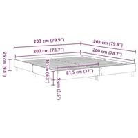 Bedframe zonder matras 200x200 cm spaanplaat gerookt eiken - thumbnail