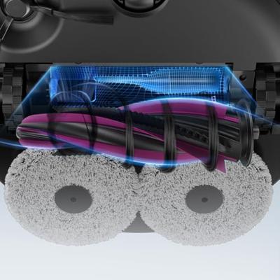 EZICLEAN PureFlow MAX Robotstofzuiger en -dweil - Connected LiDAR met Leegstation - 14.000 Pa - 4 L - Zwart