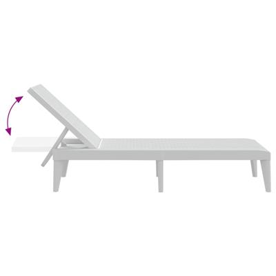Ligbed met kussen 186x60x29 cm polypropeen wit