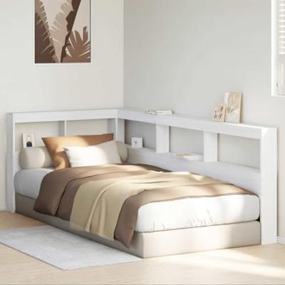Boekenkast Hoofdeinde L-vormig 80 cm massief grenenhout wit