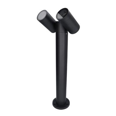 Aspen Dubbel LED sokkellamp - 45cm - Kantelbaar - IP65 waterdicht - 2x GU10 fitting - Padverlichting - Tuinspot - Zwart - Staande buitenlamp