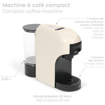 4-in-1 multicapsule koffiemachine - LIVOO - DOD217C - 1400 W - 7 koffiesterkteniveaus - Crème
