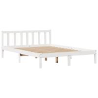 Bedframe zonder matras massief grenenhout wit 150x200 cm - thumbnail