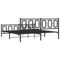 Bedframe met hoofd- en voeteneinde metaal zwart 183x213 cm - thumbnail