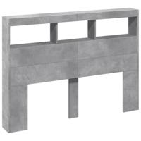 Hoofdbordkast met LED-verlichting 140x17x102 cm betongrijs - thumbnail