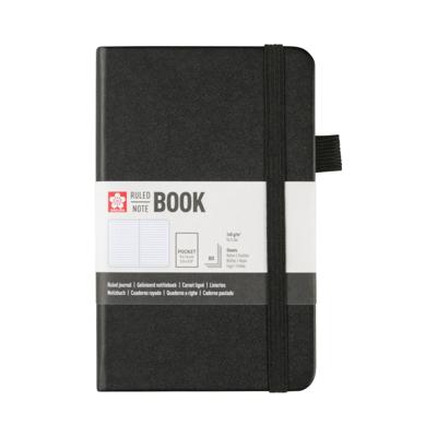 Notitieboek sakura pocket lijn zwart | 3 stuks
