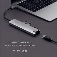 SATECHI USB-C Slank Multipoort Adapter Met Ethernet, 4K HDMI, 60W USB-C PD Opladen, 2 USB-A, SD/Micro Kaartlezers - Voor M2/ M1 Macbook Pro/Air, M2/ M1 iPad Pro/Air, M2 Mac Mini, iMac M1 (Zilver) - thumbnail