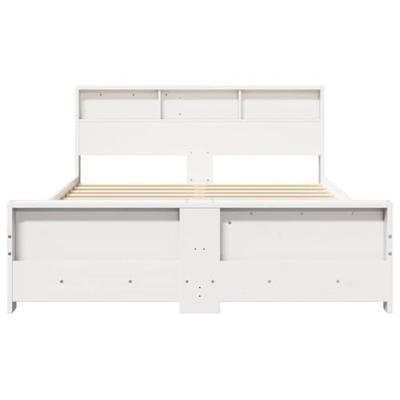 Bedframe met hoofdeinde Wit 140 x 200 cm Massief grenenhout