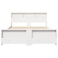 Bedframe met hoofdeinde Wit 150 x 200 cm Massief grenenhout - thumbnail