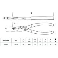 Beta Borgveertangen, inwendig rechte punten PVC handgreep 1032 225 - 010320021 - thumbnail