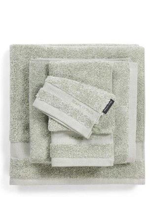 Marc O'Polo Marc O'Polo Melange Washandje Green/Off White 16x22