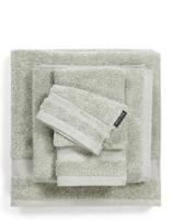 Marc O'Polo Marc O'Polo Melange Washandje Green/Off White 16x22 - thumbnail