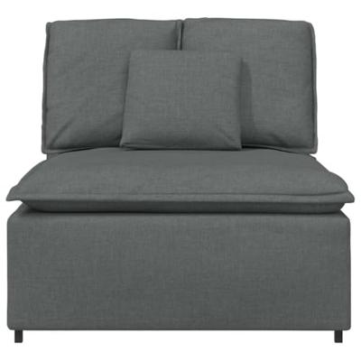 Modulaire bank middenmodule met kussens 100 cm donkergrijs