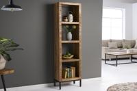 Stevige plank IRON CRAFT 176cm mangohouten boekenkast vier vakken industrieel design - 42375 - thumbnail