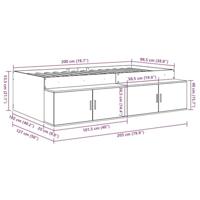 Opbergbedframe met opslag Betongrijs 100 x 200 cm Bewerkt hout - thumbnail