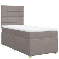 Boxspring met matras stof taupe 90x190 cm - thumbnail