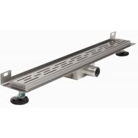 Wiesbaden Eco RVS douchegoot met muurflens 60 cm - thumbnail