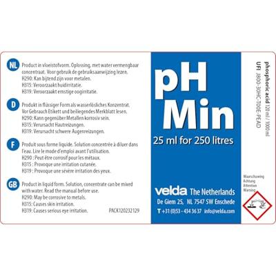 Velda pH Min 500ml - Voor Evenwichtige Vijver pH & Gezonde Plantengroei, Geschikt voor 5000L