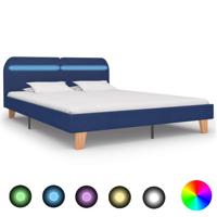 VidaXL Bedframe met led stof blauw 180x200 cm - thumbnail