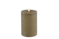 Stompkaars rustiek LED rond Lyon M beige hoogte 15 x 10 cm - thumbnail