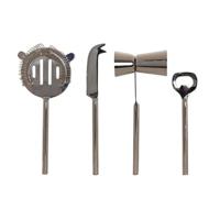 Cocktail Set DKD Home Decor 37 x 9 x 18 cm Zilverkleurig Roestvrij staal - thumbnail