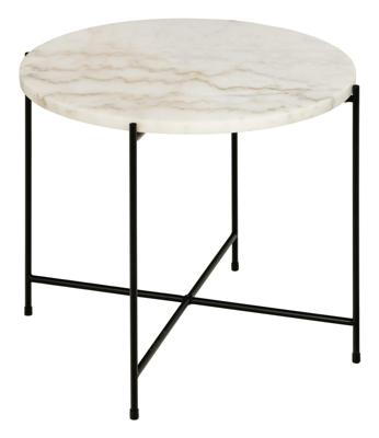 Bendt Bijzettafel 'Carolien' Wit Marmer, Ø52cm